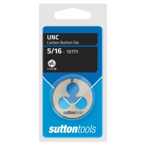 BUTTON DIE CARDED CHROME UNC 9/16 X 1-1/2 O.D - SUTTON 